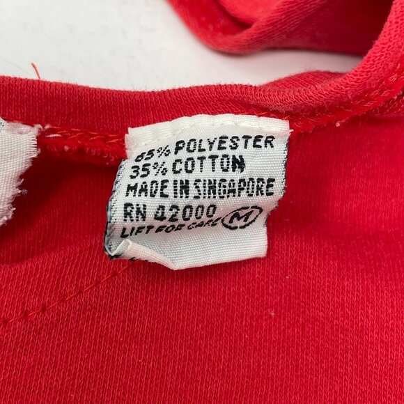 Vintage 80s Red White Star Patriotic Tank Top 4th of July Americana Medium - Picture 7 of 11